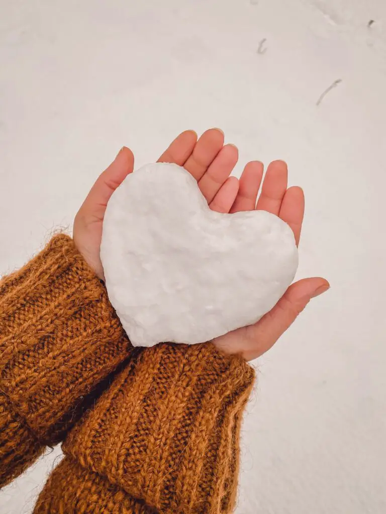 Sedum Adolphii winter care, Girl in a Yellow Sweater Holding a Heart Made of Snow